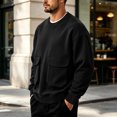 thumbnail image 3 of Horkkom Crewneck Sweatshirt Men Long Sleeve Work Casual Shirts Oversized Loose Sweatshirts with Pockets XL, 3 of 7