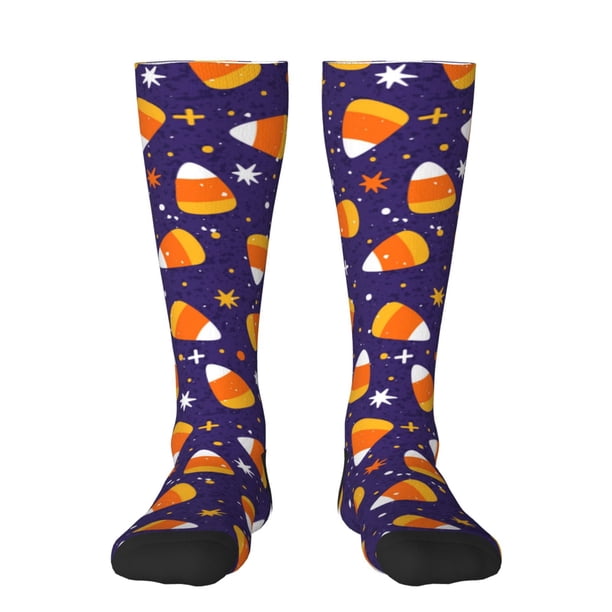 Balery Candy Corn (2) Calcetines novedosos Calcetines deportivos Calcetines hasta la rodilla Calcetines de algodón Calcetines originales y geniales