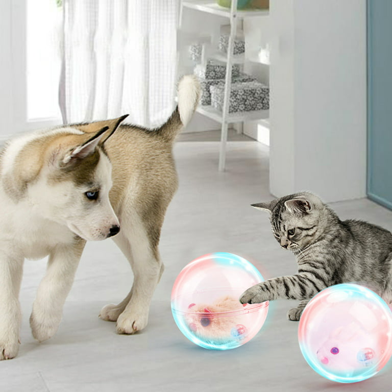 1pc Pet Wobbler Toy Cat Dog Intelligent Self-playing Leaking Feeding Ball  (blue)