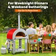thumbnail image 4 of KOSTCH Outdoor Pizza Oven, 32.5" Wood Fire & Propane Oven, Stainless Steel, Casters & Cover for Backyard and Camping, Red, 4 of 14