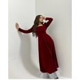 thumbnail image 3 of Luxurious Burgundy Velvet Maxi Dress Elegant Burgundy Dress Burgundy Gown Stunning Formal Evening Gown, 3 of 5