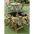 thumbnail image 4 of Outdoor Tablecloth with Umbrella Hole for Patio/Picnic/Party/Camping, Black Sunflower Waterproof Table Cloth Round Cover Washable, Summer Eucalyptus Botanical Floral (Dia 54"), 4 of 8