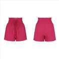 thumbnail image 3 of Pantalones Cortos de para Mujer, de Cintura Alta, con Pierna , Cómodos y Elásticos para Playa y Verano. Rosa Roja XXL, 3 of 6