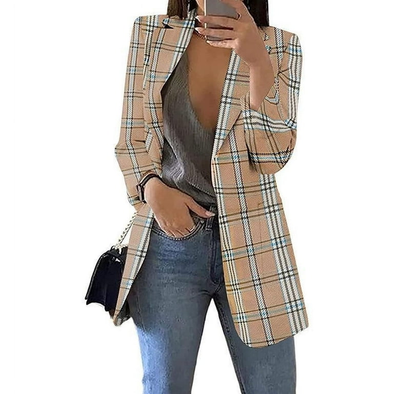 VEKDONE 2025 Fall Deal Womens Cardigan Blazers Jackets Long Sleeve