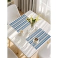 thumbnail image 5 of Blue Striped Placemats Set of 4, Farmhouse Vintage Stripe Placemats for Dining Table, Place Mats for Kitchen Tabletop, Waterproof Wipeable Dining Table Mats Set, 5 of 9