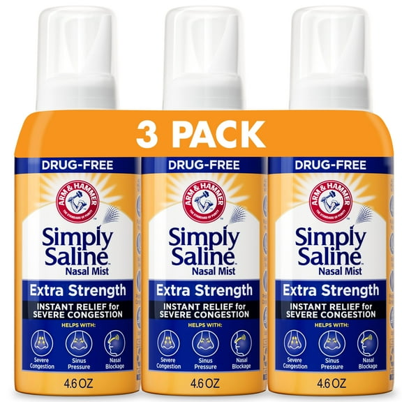 Simply Saline Extra Strength for Severe Congestion Relief Nasal Mist: 4.6oz 3-Pack