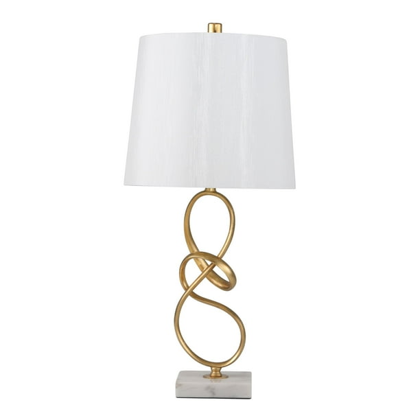 26 Gold And White Spiral Table Lamp With Square Marble Base Com 26 Gold And White Spiral Table Lamp, Square Marble Base Table Lamp