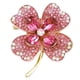 thumbnail image 5 of Elegante broche de trébol con cristales de imitación y trébol de cuatro hojas, para solapa, joyería del Día de San Patricio para mujer, accesorios de vestir, color rosa, 5 of 8