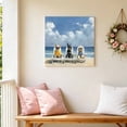 thumbnail image 5 of Canvas Wall Art Puppy Beach Canvas Art Print Watercolor Summer Dogs Sea Beach Sky Pictures Wall Decor for Living Room Bedroom Artwork Decorations Stretched Framed Ready to Hang 8"x8", 5 of 9