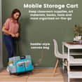 thumbnail image 3 of ECR4Kids Universal Rolling Utility Cart with Canvas Organizer Bag, Mobile Storage, Turquoise/Grey, 3 of 9