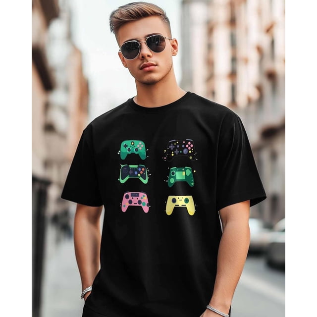 Mens T-Shirts,Game Consoles Short Sleeve T Shirts for Men Crew Neck Tees,Loose Fit Casual Men's T-Shirts for Teens Boys