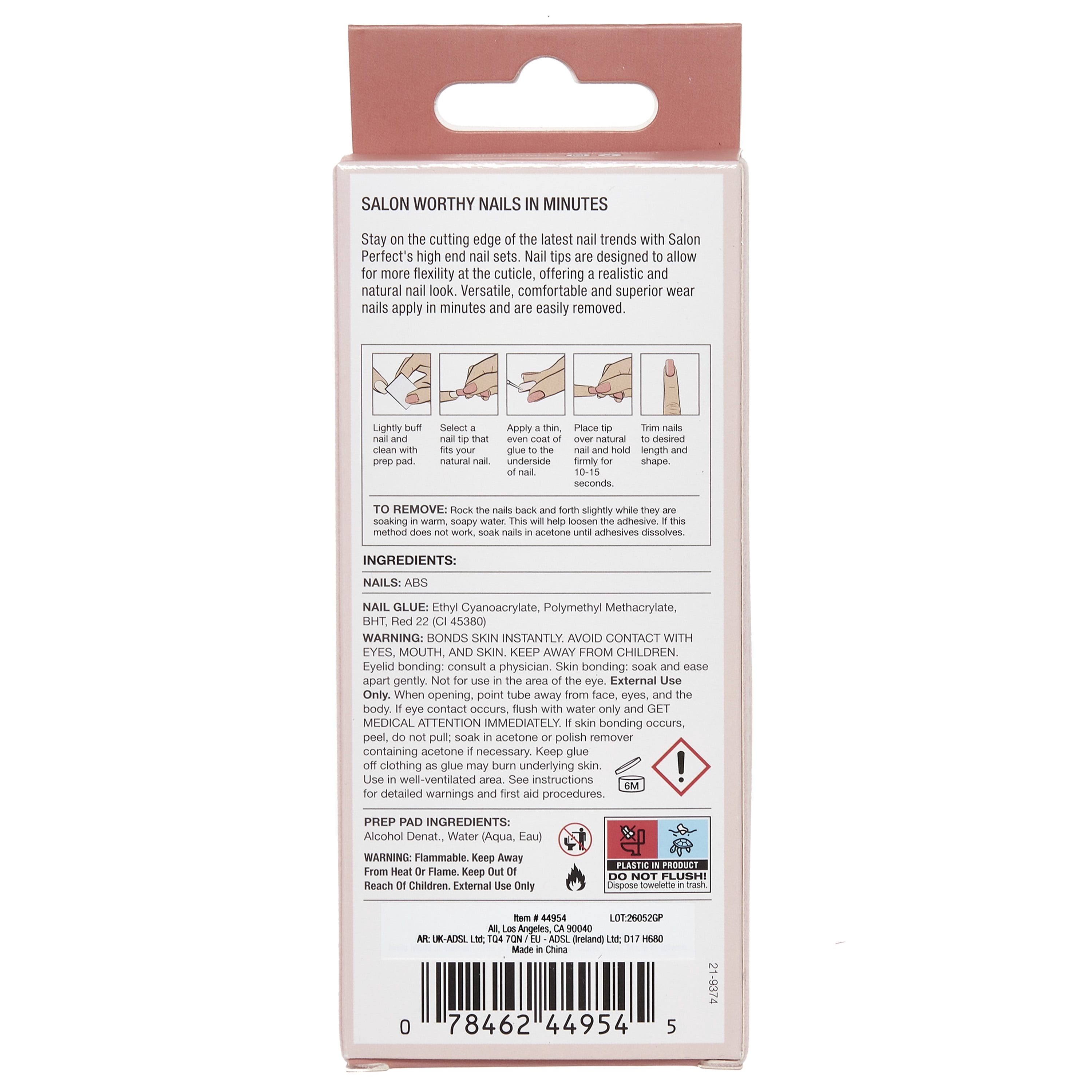Salon Perfect Halloween Chill Short Round Press-On Nails with Glue & File, Checkered, 30 Pieces