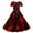 Red, variant on Lovskoo Women's Summer Halloween Dress Evening Gown Trendy Casual Floral Printing Short Sleeve Round-Neck Knee-High Fit and Flare Dress Red