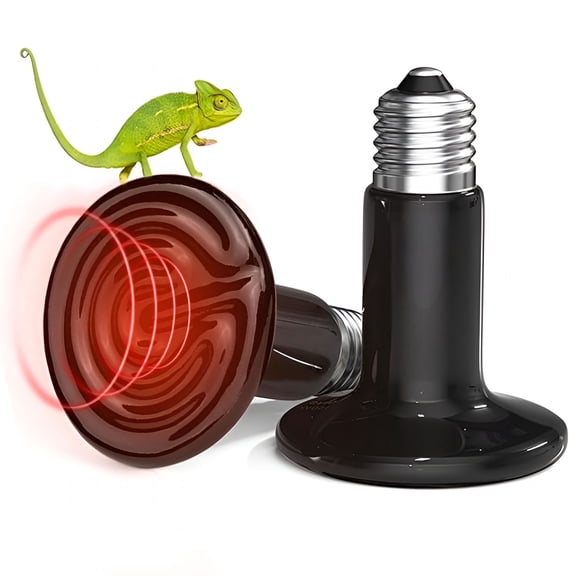 HIBIBUD 2 Pack 150W Ceramic Heat Emitter,No Light Emitting Heat Lamp Reptile Heat Bulbs,Ceramic Heat Lamp for Reptiles,Amphibian,Chicken,Dog,Cat