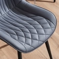 thumbnail image 5 of YOUNIKE Dining Chairs Set of 2, Upholstered Dining Room Chairs with Metal Legs, Faux Leather Kitchen Chairs, Armless Side Chairs, Large Padded, Metal Legs, Gray Purple, 5 of 15