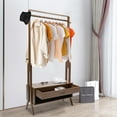 thumbnail image 2 of Vintage Bamboo Garment Rack 300lbs Retro Freestanding Closet Organizer Coat Rack Brown, 2 of 24