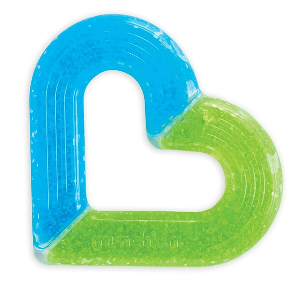 Ice Heart Gel Teether Blue Green Cool Gel Soothes Sore Teething Gums By Munchkin Walmart Com Walmart Com