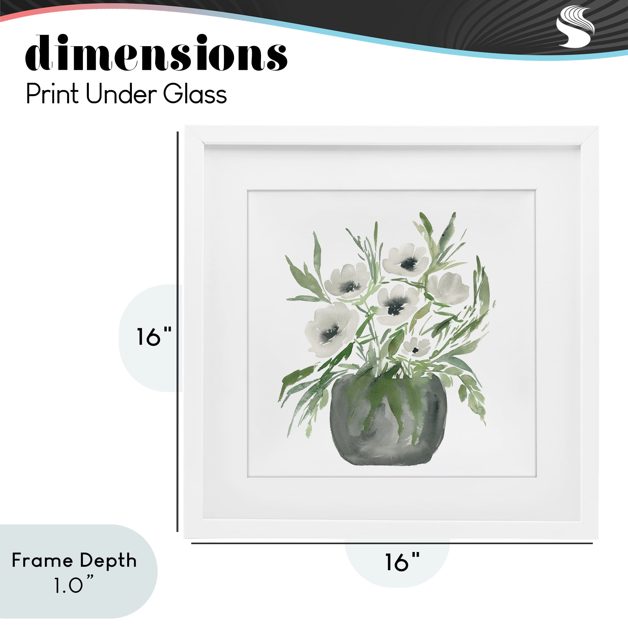 Stupell Industries Soft White Anemones White Framed Print Under Glass, design by Lucille Price