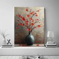 thumbnail image 2 of Mudket Red Plum Blossom in Vase Canvas Wall Art, Vintage Floral Wall Decor, Rustic Red Flower Pictures for Living Room Bedroom, Framed Ready to Hang - 12"L x 8"W, 2 of 10