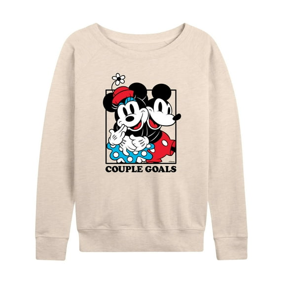 Mickey & Friends - Mickey Minnie Couple Goals - Women's Lightweight French Terry Long Sleeve Shirt