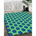 thumbnail image 3 of Ahgly Company Machine Washable Indoor Round Transitional Blueberry Blue Area Rugs, 5' Round, 3 of 7