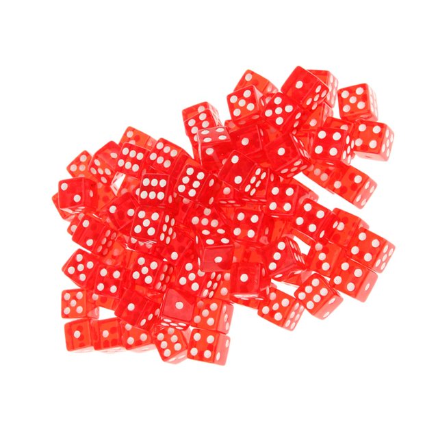 100 x translúcido 16mm seis caras punto dados juegos RPG accesorios juego de mesa juguete ACCS perfke Dados translúcidos