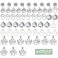 thumbnail image 3 of 60pcs 6 Styles，Silver Bear Dog Cat Footprint Charms Tibetan Alloy Animal Paw Prints Pendants Cute Bear Footprint  for DIY Bracelet Earrings Necklace Jewelry Making, 3 of 8