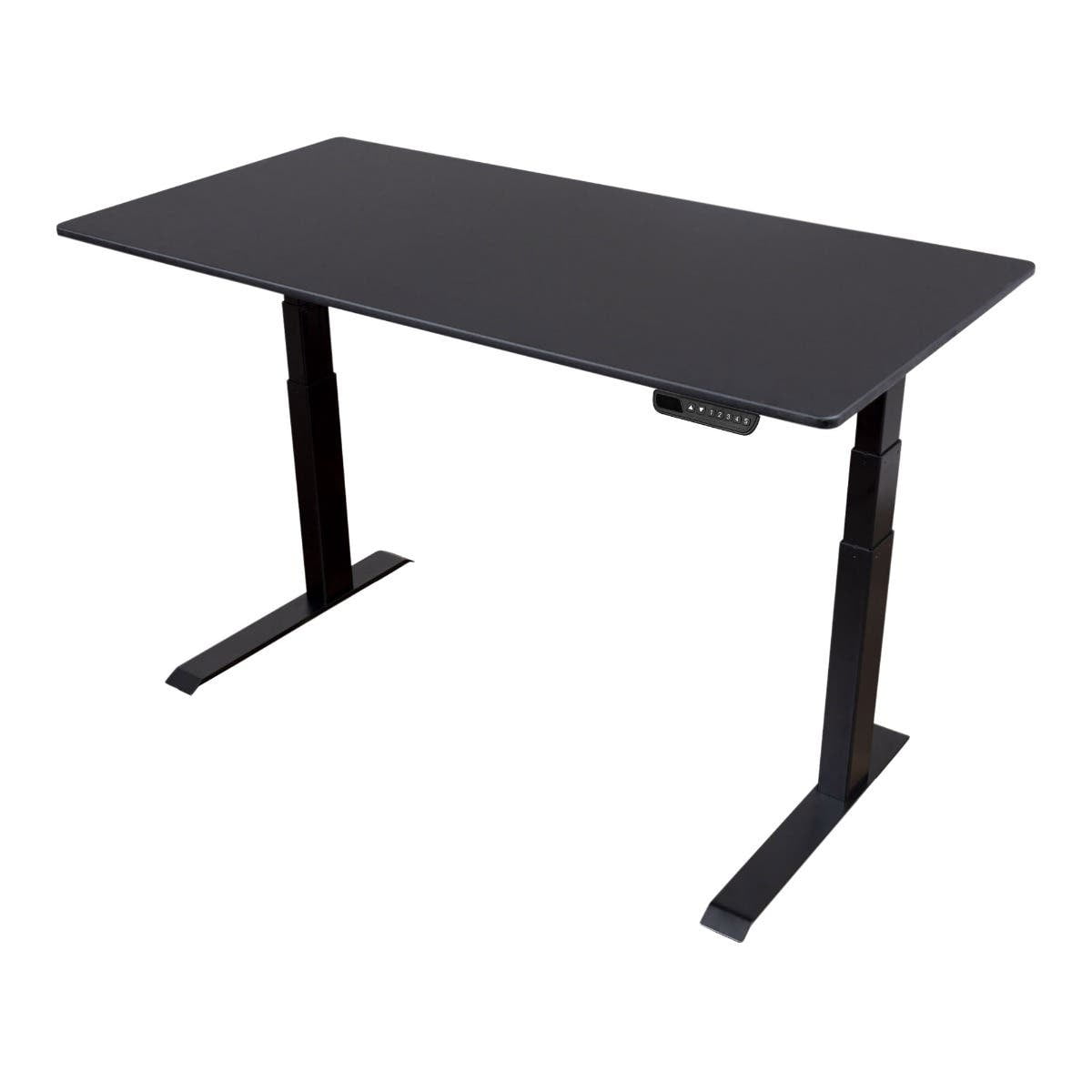Stand Up Desk Store Dual Motor Electric Adjustable Height Standing Desk with EZ Assemble Steel Frame (Black Frame/Matte Black Top, 60" Wide)