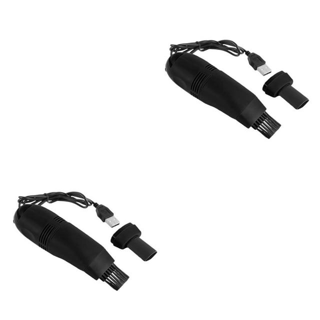 Langgg USB Keyboard Cleaning Machine Handheld Portable Desktop Kitchen Vacuum Dust Collector Device Household Tabletop Gifts Black 2Set