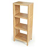 Deluxe Bathroom Bamboo Freestanding Organizing Shelf. 4 Tier Shelf