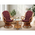 thumbnail image 6 of SK New Interiors Java Swivel Rocking Lounge Chair Natural Rattan Wicker with Dark Brown Cushion, Colonial, 6 of 6