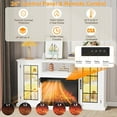 thumbnail image 4 of Historyli 59 in 3 Sided Glass Fireplace TV StandRustic Media Console with LED Lights Glass Door Storage,12 Colors LED Lights Flame,(24-Inch Three-Sided Glass Fireplace + 59-Inch Wooden Cabinet),White, 4 of 7