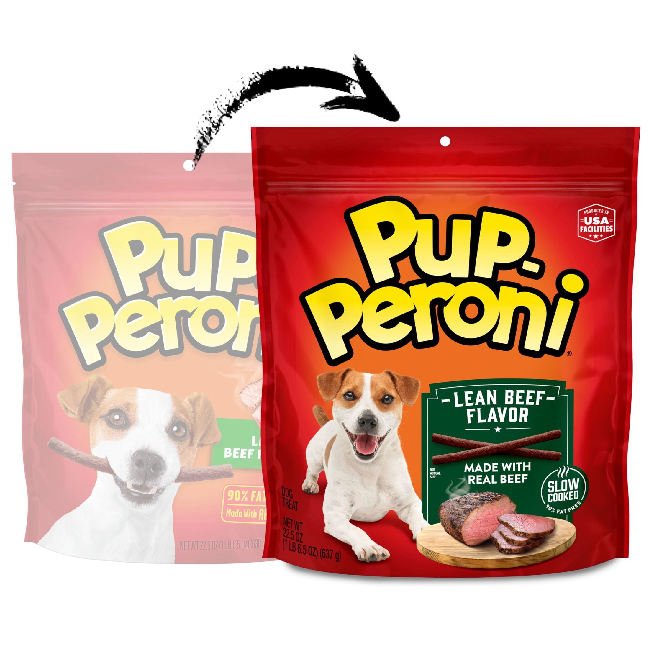 (2 pack) Pup Peroni Lean Beef Flavor Dog Treats, 22.5 Ounce Bag