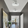 thumbnail image 5 of C Cattleya 3-Light Satin Nickel Semi Flush Mount with Glass Shade, 5 of 7