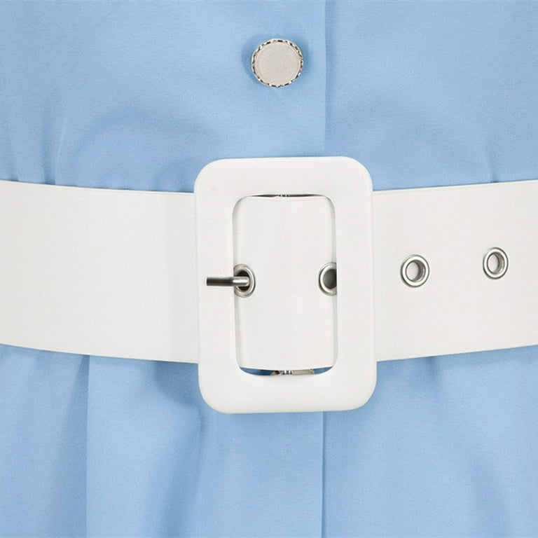 Elegant Lace Up Buckle Adjustable Turndown Collar Shirt Dresses Elegant Lace Up Buckle Adjustable Turndown Collar Shirt Dresses