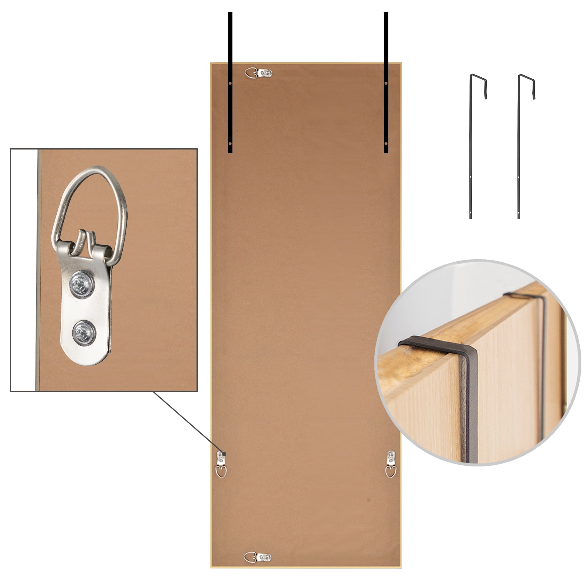 18" x 51" Rectangle Floor Length Mirror PS Frame Hanging Mirror for Door or Wall Black