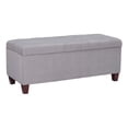 thumbnail image 1 of Linon Carmen Pouf de Rangement pour Chaussures Rembourré et Capitonné en Microfibre Grise, 1 of 13