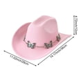 thumbnail image 7 of Vjnyvs Western Cowboy Hat for Men Women Wide Brim Felt Fedora Cowboy Hats with Rhinestone Cowboy Party Decorations, 7 of 7