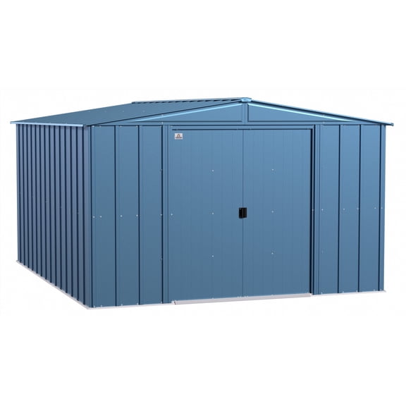 Classic Steel Storage Shed, 10X12, Blue Grey