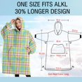 thumbnail image 4 of Oversized Wearable Blanket Hoodie,Colorful Grid Checkered Pattern Sherpa Blanket Hoodie with Super Pockets,Super Warm Fuzzy Pullover for Women & Men, 4 of 6