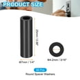 thumbnail image 2 of Uxcell 50Pcs M8 ABS Espaciadores 3/16" ID x 1/4" OD x 0.98" l Arandelas espaciadoras redondas de plástico tuerca de soporte negro sin rosca para tornillos o pernos M4 o 3/16 pulgadas, 2 of 5