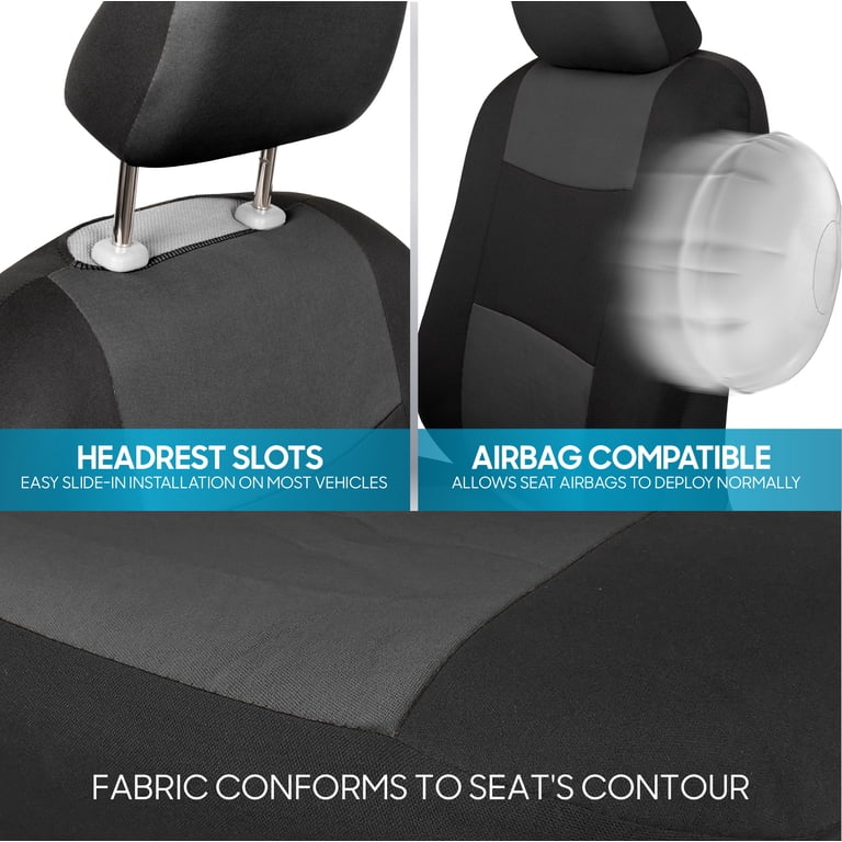 BDK PolyPro Front Seat Covers, Charcoal on Black photo 4