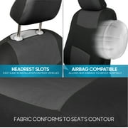 BDK PolyPro Car Seat Covers for Car Truck Van SUV, Front and Rear Split Bench Full Set, Easy to Install Universal Auto Fit, Charcoal