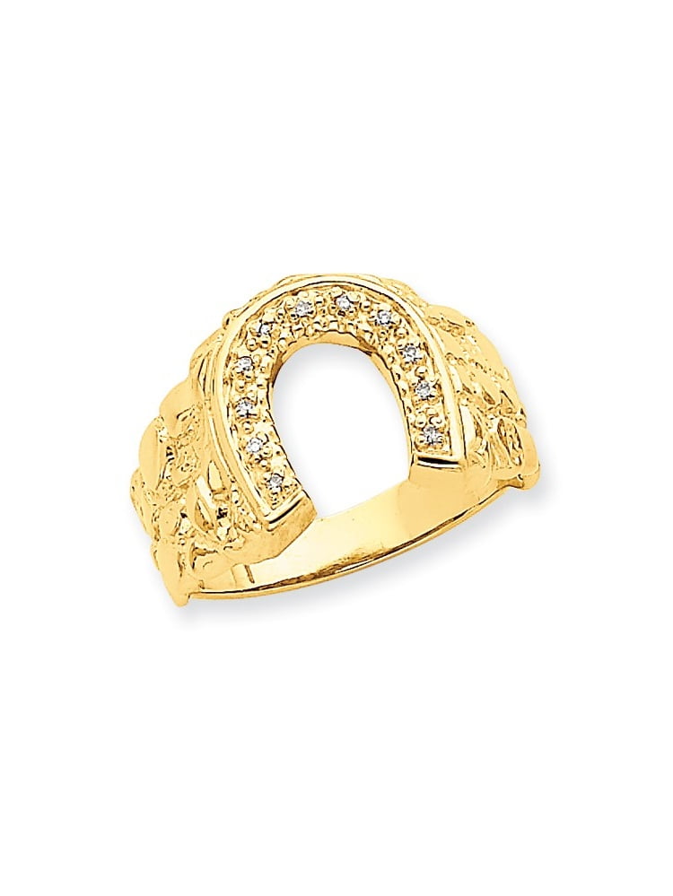 mens horseshoe ring 14k