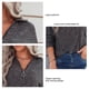 thumbnail image 5 of Mujer Prendas de Punto Solapa Jersey Manga Larga Suéter de Punto Otoño Invierno Ropa Exterior Casual Top Gris Oscuro XL, 5 of 6