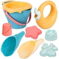 thumbnail image 1 of Juegos de playa para niños, juguete de playa de 9 piezas con cubo de playa, moldes de arena, bolsa de malla, juego de playa, juegos de agua al aire libre para niños JAMW Sencillez, 1 of 1