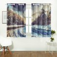 thumbnail image 2 of MKHERT Winter Forest And Road Window Curtains Kitchen Curtain Room Bedroom Drapes Curtains 26x39 inch, 2 Piece, 2 of 3