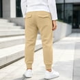 thumbnail image 7 of Besolor Cinch Bottom Sweatpants for Teen Boys Fall Winter Warm Casual Workout Joggers Elastic Waisted Kids Running Trousers with Pockets(5-6 Years,Beige), 7 of 7