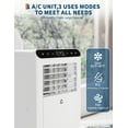 thumbnail image 2 of 10,000 BTU 4-in-1 Portable Air Conditioner & Heater - Dehumidifier, Fan, Sleep Mode, 24H Timer, Remote, Digital Display, Window Kit, Black Control Panel, With Heating, US Standard, 2 of 7