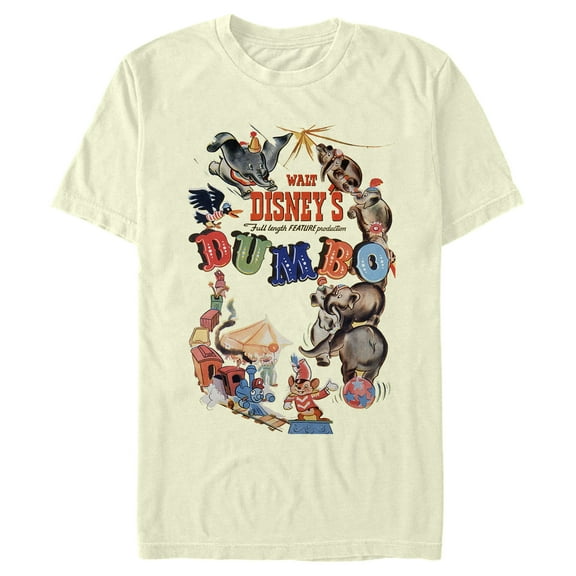 Men's Dumbo Classic Theatrical Poster  Graphic Tee Beige Large
